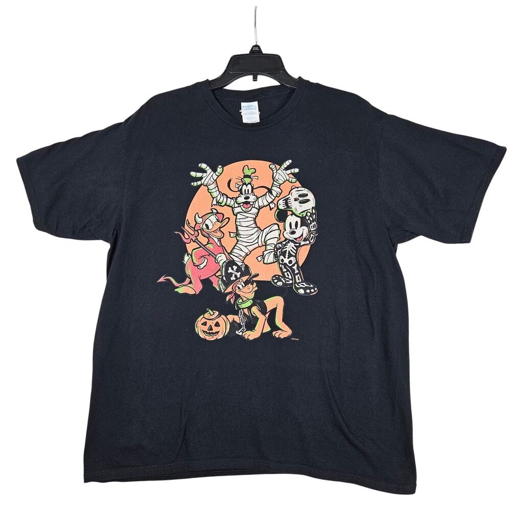 Disney Halloween T-Shirt Unisex XL Black Mickey & Friends Goofy Spooky Cartoon